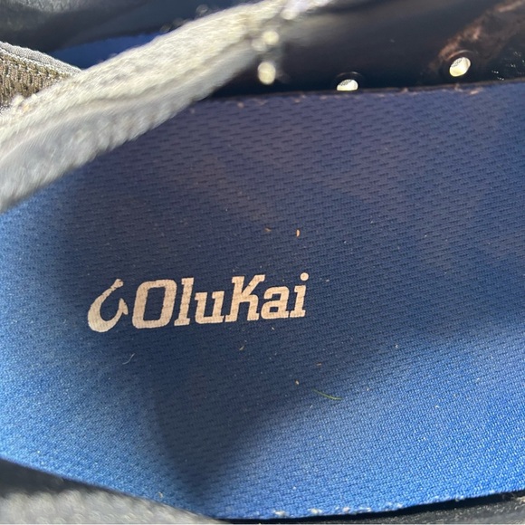 OluKai Nohea Moku Black Slip On Lace Up Collapseable Heel Sneaker Mens Size 13 - Picture 10 of 10